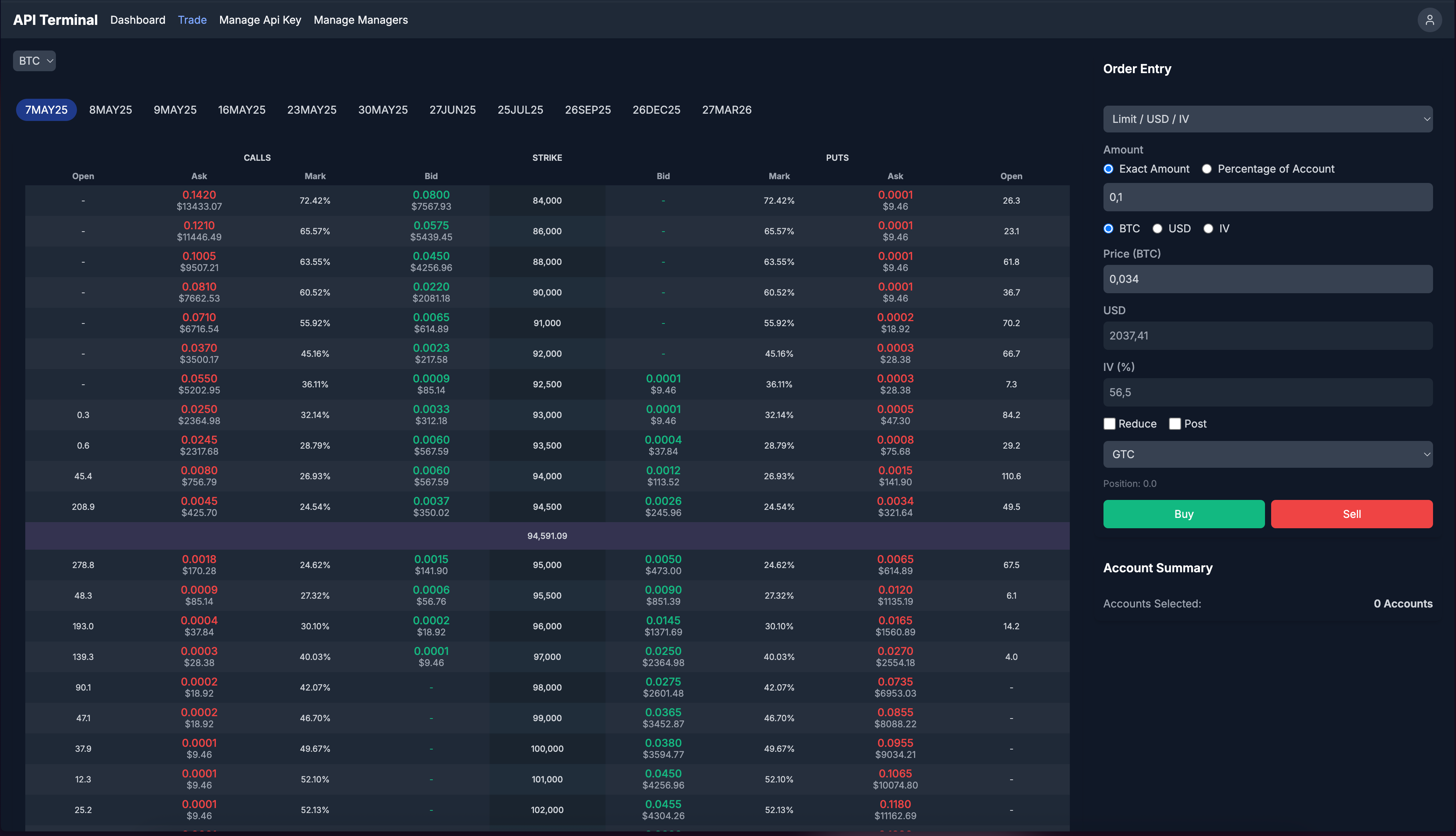 Deribit Trading Platform